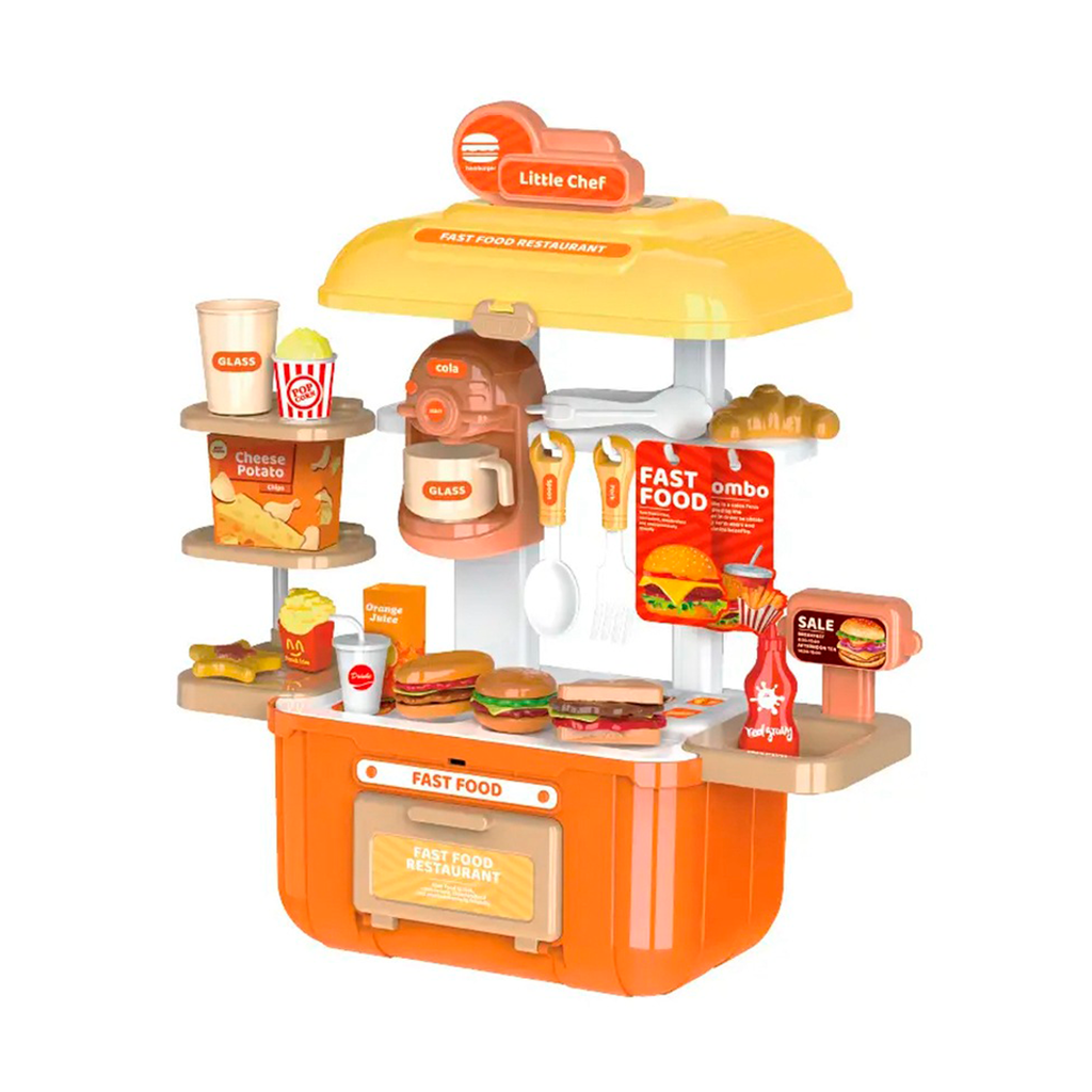 Juego de Comida Rapida Infantil Portatil 2 En 1 Ninas 3 Mesita Plegable Convertible 35
