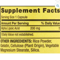 Alpha Lipoic Acid | 200mg | Spring Valley en internet