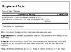 Ashwagandha Extracto 450 mg | Swanson en internet