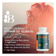 Vitamina Orgánica D3 | 10.000 IU | Bronson - tienda online