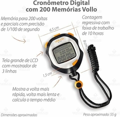 Cronômetro com 200 Memórias Vollo Sports - Casa São Paulo
