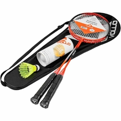 Kit Badminton 2 Raquetes e 3 Petecas Vollo