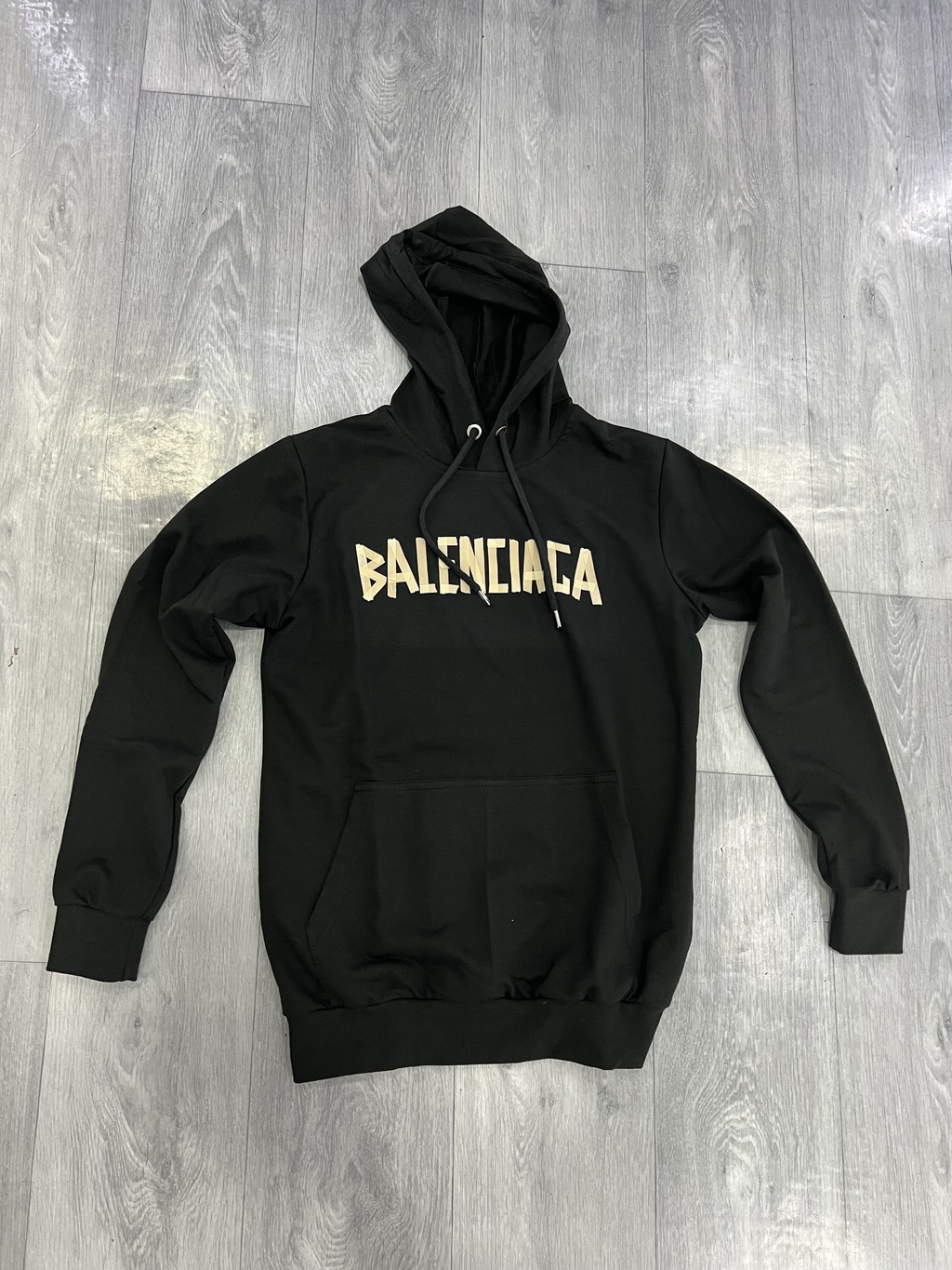 Buzo Balenciagannegro de algodon con bolsillos