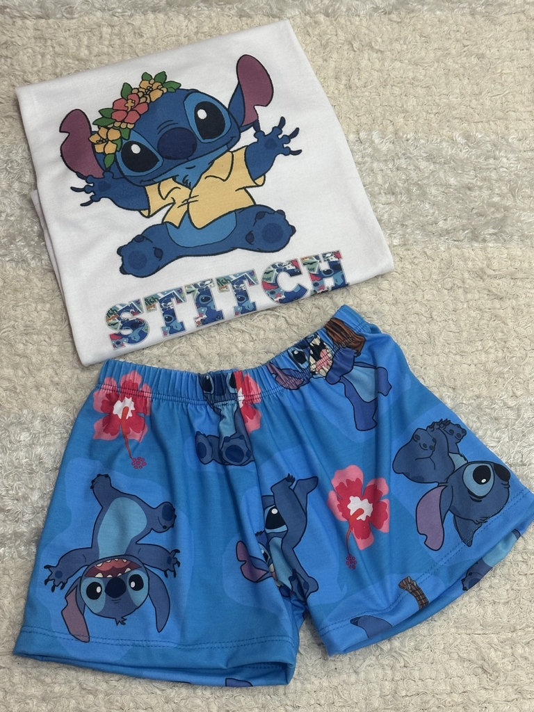 Pijama stitch celeste oscuro