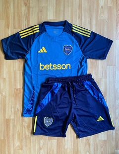 CONJUNTO CAMISETA Y SHORT AZUL BOCA JUNIORS BERMUDA CON CIERRE ENTRENAMIENTO 2025 - comprar online