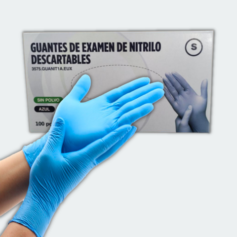 Caja de guantes de nitrilo azul, Euromix