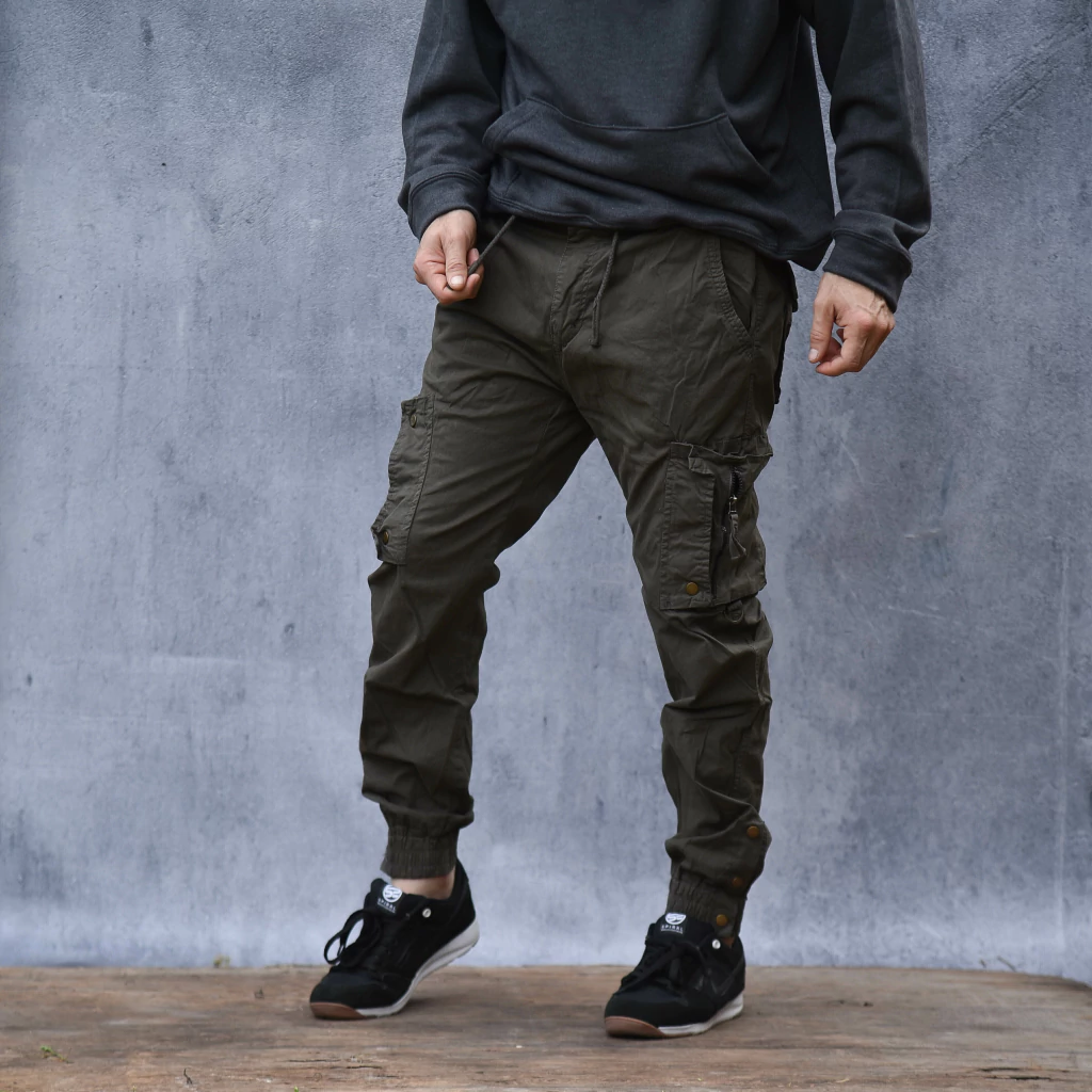 pantalon jogger cargo premium dri fit táctico color verde