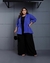 Maxi Blazer Alfaiataria Bolso Plus Size Azul