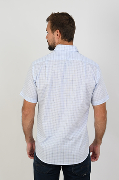 Camisa Dimarsi Regular Fit MC Xadrez Azul 9659 - comprar online