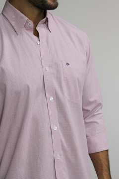 Camisa Dimarsi Regular Fit Manga Longa Xadrez Vermelho 9680 - comprar online