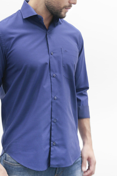 Camisa Dimarsi Regular Fit Manga Longa Azul 9364 na internet