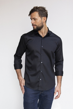 Camisa Dimarsi Slim Fit ML Preto 10072 - comprar online