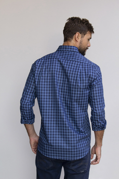 Camisa Dimarsi Regular Fit ML Xadrez Azul 9898 - comprar online