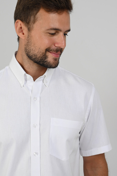 Camisa Dimarsi Regular Fit MC Oxford Branca 10041 - comprar online