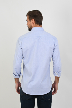 Camisa Dimarsi Slim Fit ML Azul 10048