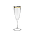 Taça de Champagne 180ml Branca Borda Dourada - unidade