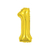 Balão Número 1 16" - metalizado - Dourado - unidade