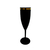 Taça de Champagne 180ml Preta Borda Dourada - unidade