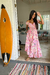 Boho Chic: Vestido Gypsy Pink Flower Gold - Canto da Lucy