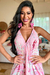 Boho Chic: Vestido Lenço Frente Única Pink Flower Gold na internet