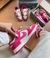 Tênis Dunk low Camurça Off/Rosa com cadarço trançado - Premium