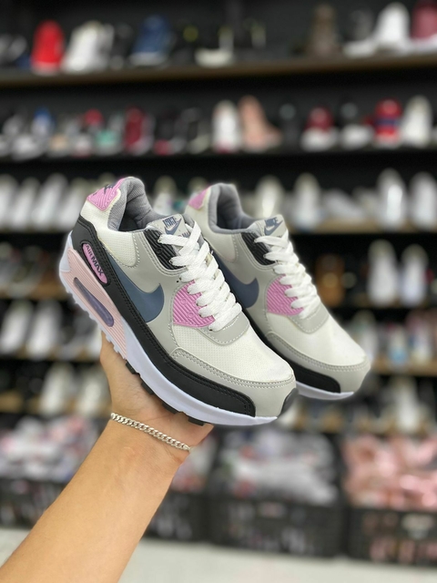 Air max 90 cheap cinza com rosa