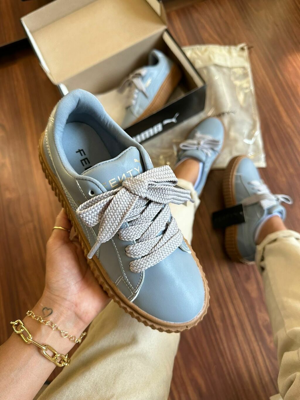 Tenis Puma Fenty Couro Azul Francia