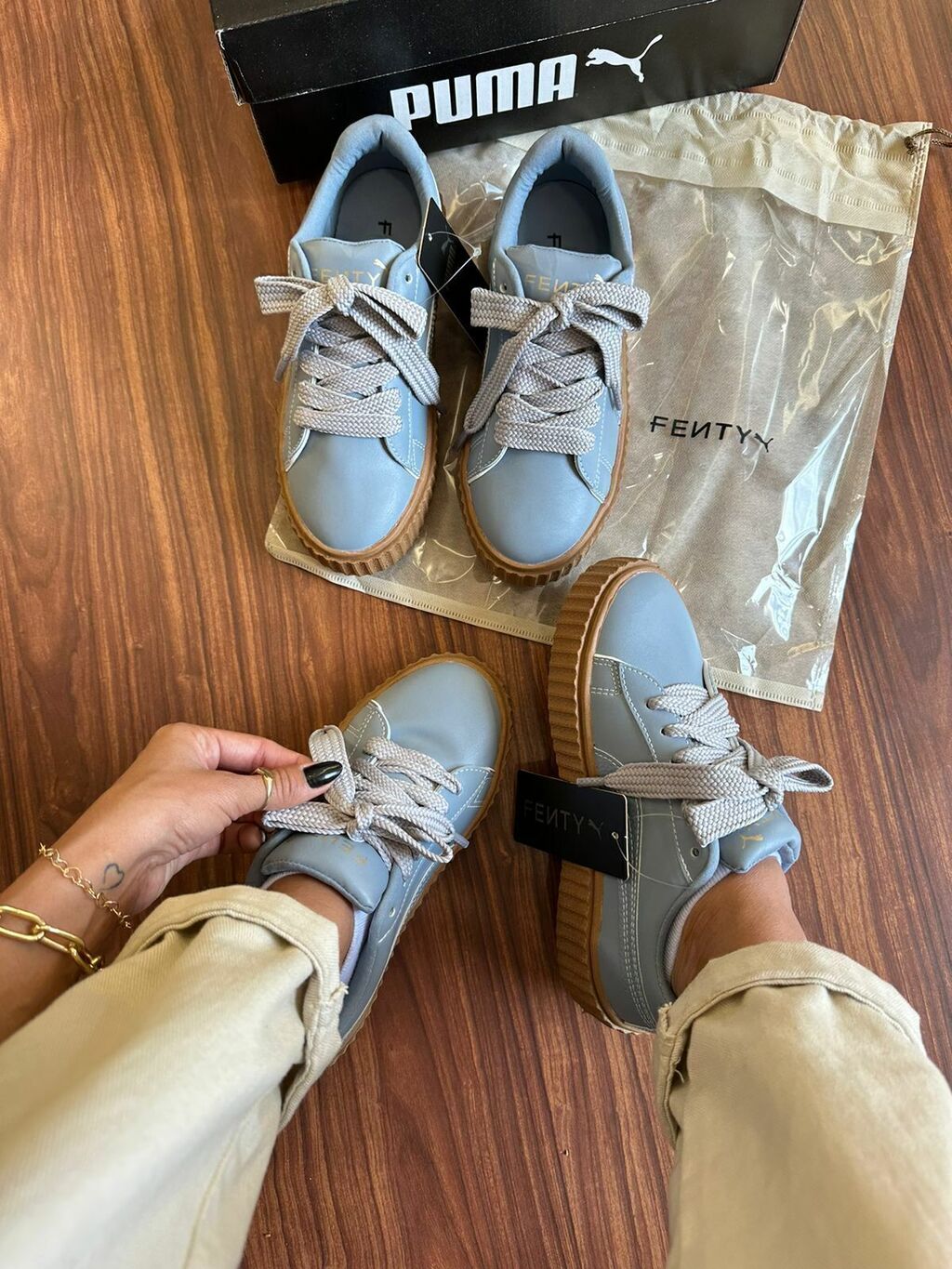 Tenis Puma Fenty Couro Azul Francia