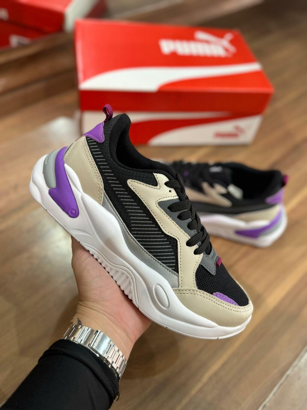 Puma suede preto e roxo sale