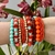 Mix de Pulseiras Laranja e turquesa