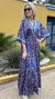 Vestido Kaftan Boho Bordado Isla Azul