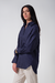 Camisa Feminina Oversized 100% Linho – Azul Marinho na internet