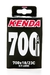 Embalagem preta do com dados tecnicos da câmara kenda para aro 700x18/23