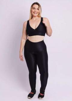 Conjunto Canelado Plus Size - Cor Preto