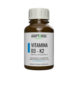 Vitamina D3 y K2 150 cápsulas | 500mg Adaptoheal®