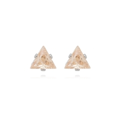 Brinco Triangulo Aço304 Inoxidável Zirconia 5mm - AUTHENTIC EVOLUTION COMERCIO ATACADISTA E VAREJISTA DE PEDRAS PRECIOSAS LTDA