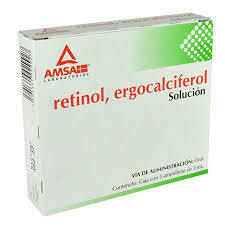 Retinol,Ergocalciferol Solución 6,000Ui-400UI/3ml 5 ampolletas (amsa)