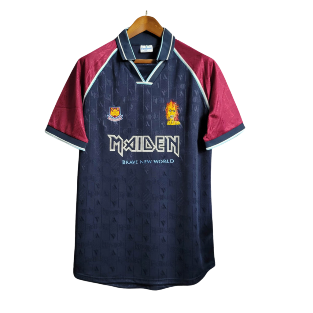 Camisa West Ham Retro Iron Maiden 1999 Torcedor Masculina Azul