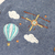 Romper Tricot Bordado Balão e Avião - Azul Jeans - comprar online