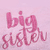 Camiseta rosa coral em malha menina infantil - Bordado Big Sister - comprar online