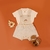 Jardineira malha com bolso bordado cogumelo bebê e infantil unissex - vanilla mescla na internet