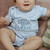 Body camiseta azul menino em malha bebê e infantil - Bordado Little Brother