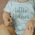 Body camiseta azul menino em malha bebê e infantil - Bordado Little Brother - comprar online