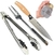 Set Asado Cuchillo 33 Cm + Pinza + Tenedor Asador + Condimentero