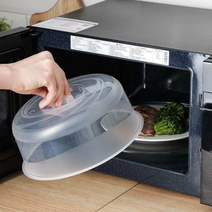 Tapa de cocina con protección contra salpicaduras para microondas