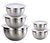 Set X5 Contenedor Bowls Batidor Acero + Tapa Hermetica Silicona