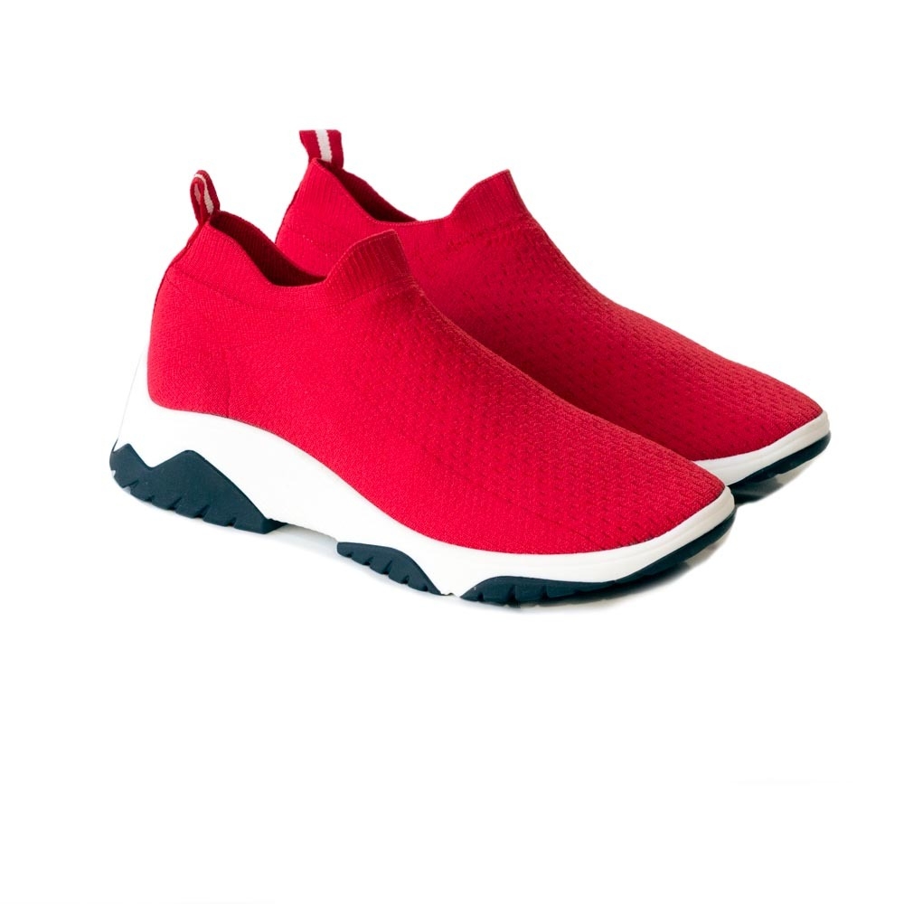 Zapatilla Ivette 0 Tela Elastizada Rojo