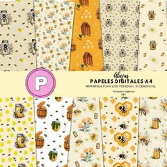 Pack de 10 papeles digitales ABEJAS