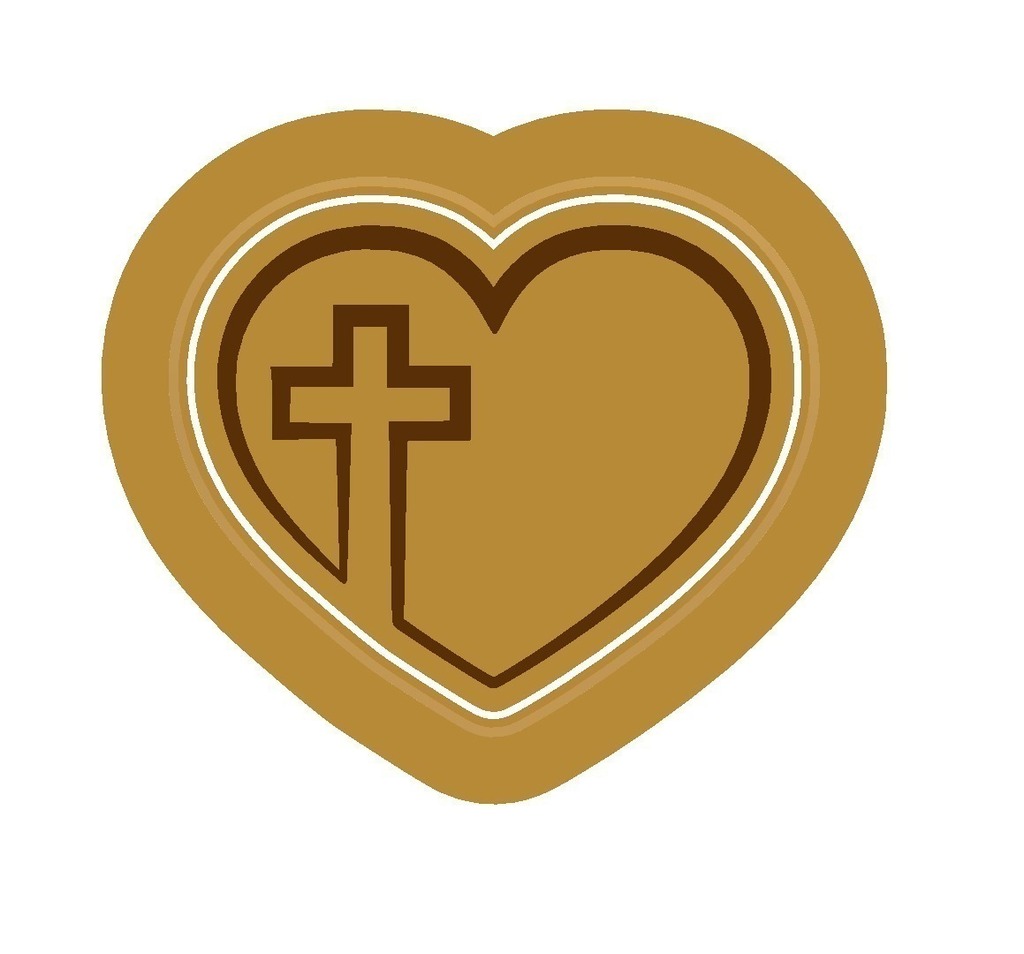 Coração com Cruz- Ele Vive- Carimbo Páscoa
