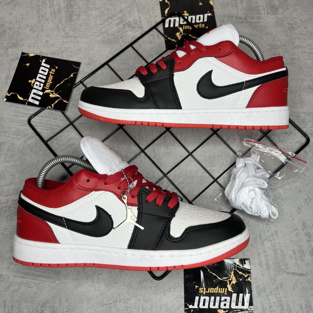 Air Jordan Low Vermelho preto e branco Menor Imports